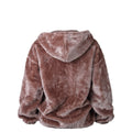 Gray, Pink, Burgundy, Beige, Light Brown Women Loose Hooded Teddy Coat