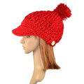 Women's Wool Winter Hat Thick line hat Ball Cute Hat Warm Flight Hat Peaked Cap - Oh Yours Fashion - 7