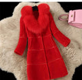 Faux Fur Collar Solid Color Warm Patchwork Oversized Women Teddy Coat