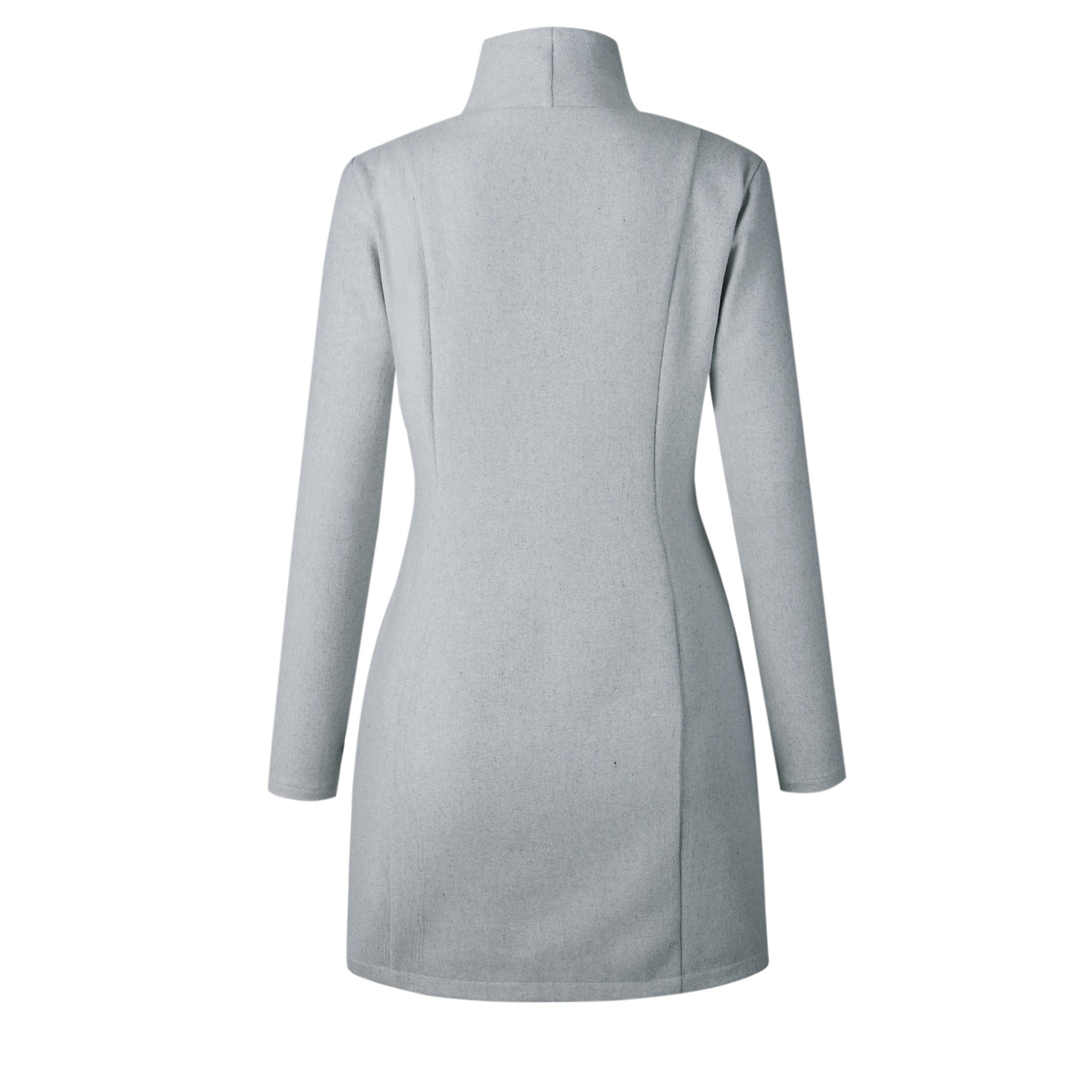 Stand Collar Oblique Zipper Women Irregular Oversized Coat