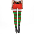 Stripes Print Elastic Women Skinny Christmas Leggings Pants