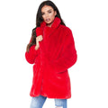 Solid Color Lapel Loose Faux Fur Women Teddy Coat