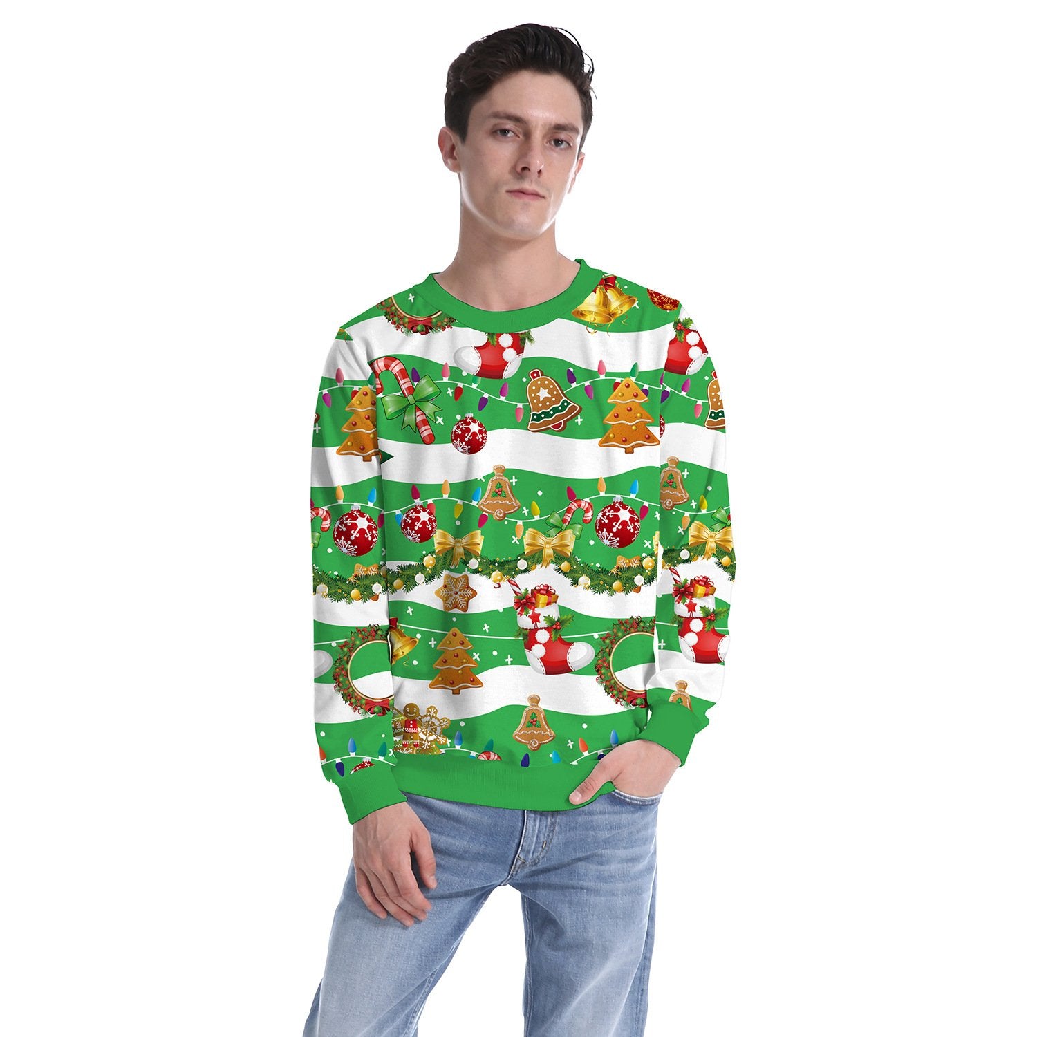 3D Cartoon Gifts Colorful Print Women Christmas Sweatshirt