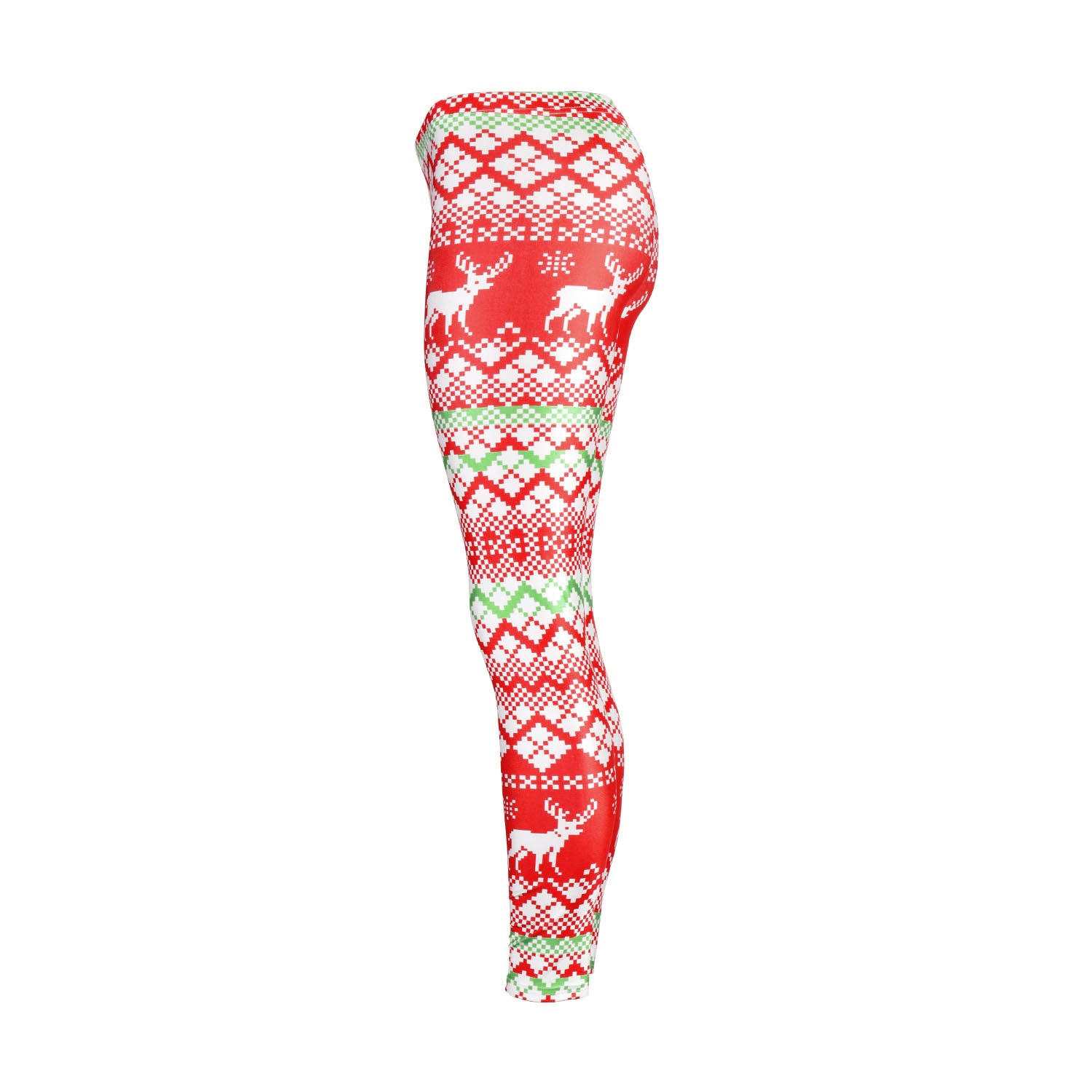 Reindeer Snow Digital Print Thin Women Christmas Party Skinny Leggings