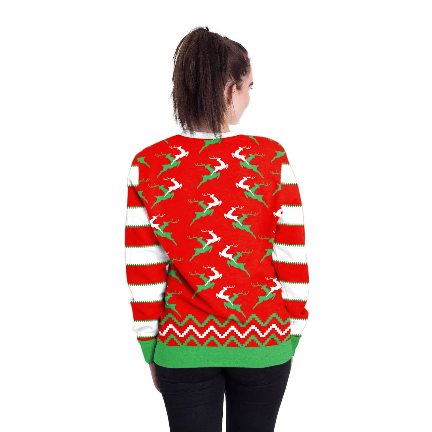 3D Digital Cartoon Print Women Christmas Party Sweatshirt