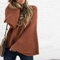Candy Color Scoop Long Trumpet Sleeves Loose Women Sweater