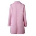 Lapel Solid Color Women Loose Oversized Pink Cardigan Coat