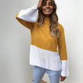 Candy Color High Dropped Neck Loose Knit Women Pullover Sweater