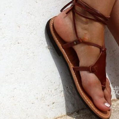 Thong Flat Ankle Strappy Beach Sandal