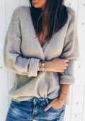 Deep V-neck Long Batwing Sleeves Women Wrapped Cardigan
