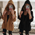 Candy Color Zipper Pockets Women Loose Hooded Oversized Coat