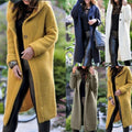Solid Color Knited Women Oversized Hooded Cardigan Coat