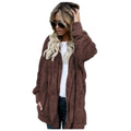 Pockets Solid Color Women Loose Hooded Oversized Teddy Coat