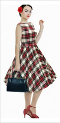 Sleeveless Bow Knot Scoop Mid-Calf Vintage Plaid Dress - OhYoursFashion - 2