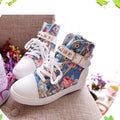 Cute Floral Print Skull Lace Up High Cut Women Sneakers - OhYoursFashion - 6