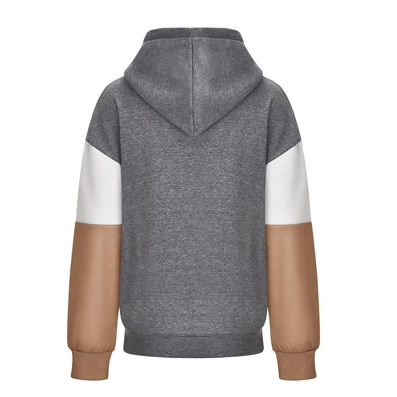 Colorblock Pullover Drawstring Patchwork Hoodies