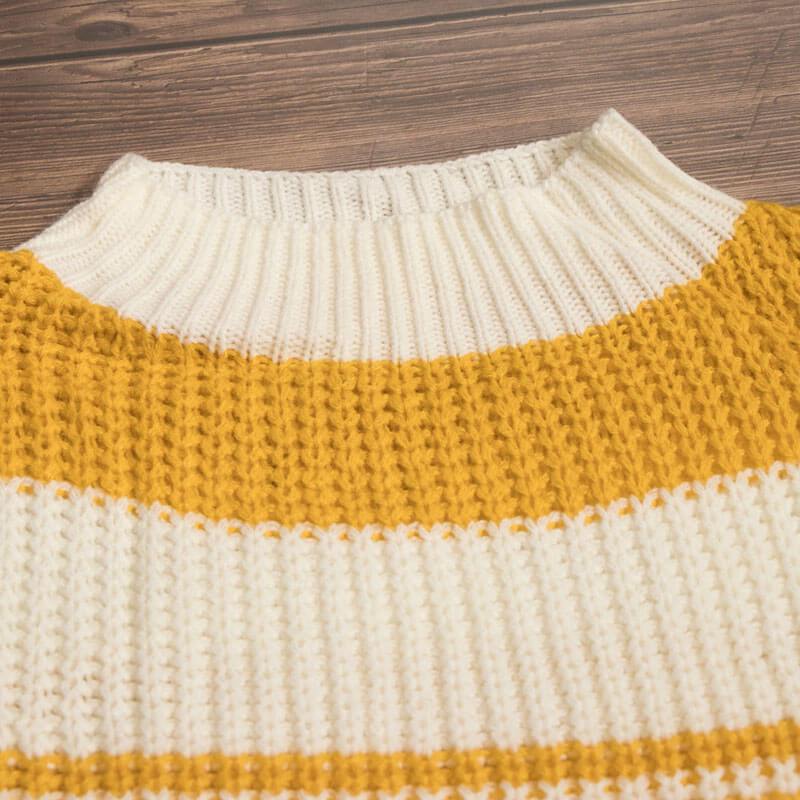 Crewneck Colorblock Striped Sweater