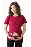 Scoop Naughty Print Loose Pregnant Regular T-shirt