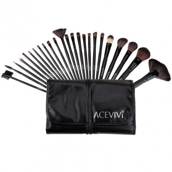 New Fashion Professional 24pcs Soft Cosmetic Tool Makeup Brush Set Kit With Pouch - Oh Yours Fashion - 9