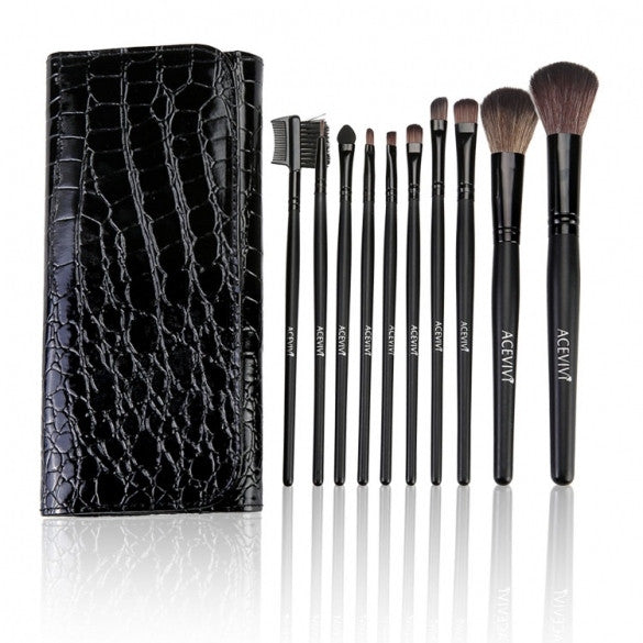 New Fashion Professional 10pcs Soft Cosmetic Tool Makeup Brush Set Kit With Pouch - Oh Yours Fashion - 2