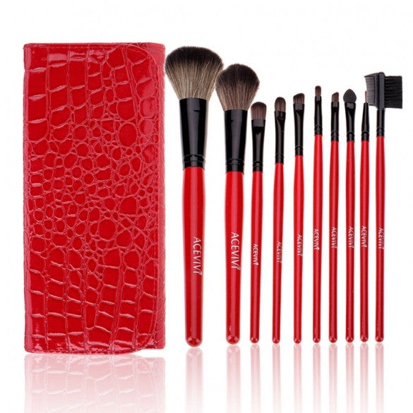 New Fashion Professional 10pcs Soft Cosmetic Tool Makeup Brush Set Kit With Pouch - Oh Yours Fashion - 3