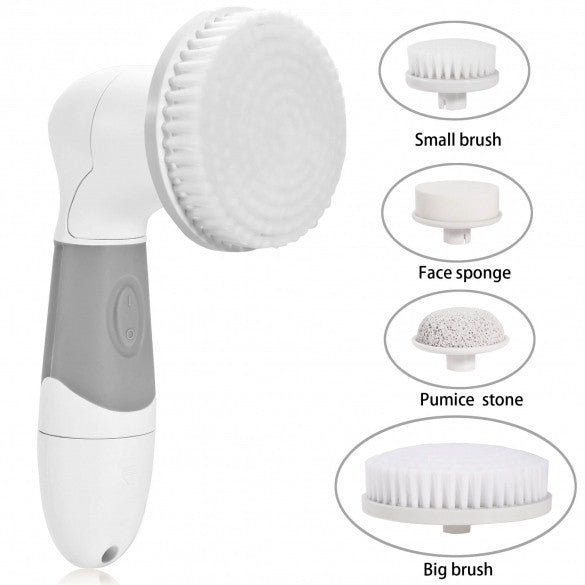 Acevivi 4 In 1 Waterproof Electric Cleaning Brush Set Ultra Brush Cleanser Scrub Bath Body Face Facial Cleaning Brush Kit - Oh Yours Fashion - 8