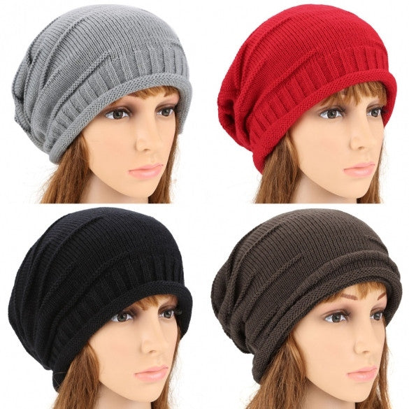 ANGVNS Fashion Unisex Elastics Warm Crochet Knit Beanie Hat Ski Hat Oversized Cap - Oh Yours Fashion - 1
