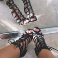 Cage Lace Up Single Sole Heels - OhYoursFashion - 4