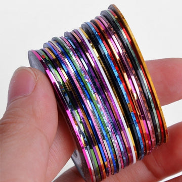 30Pcs Mixed Colors Rolls Striping Tape Line DIY Nail Art Tips Decoration Sticker Nail Care - Oh Yours Fashion
