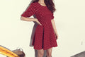 Short Sleeve Polka Dot Print Retro Short Dress - O Yours Fashion - 9