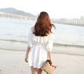 Fashion 3/4 Sleeve Hollow Out Lace Splicing Beach Dress - O Yours Fashion - 4