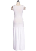 Short Sleeve V-neck Slim Long Dress - OhYoursFashion - 8