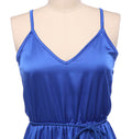 Spaghetti Strap Blue Loose Long Full Dress - O Yours Fashion - 5