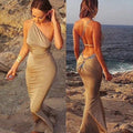 Bandage Backless One Shoulder Mermaid Beach Dress - OhYoursFashion - 1
