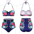 Floral Printing Bra Underwear Bikini Set Swimwear - OhYoursFashion - 2