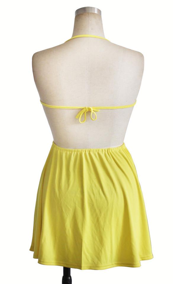 Sexy Backless Halter Slim Fitting Short Cocktail Dress - OhYoursFashion - 3