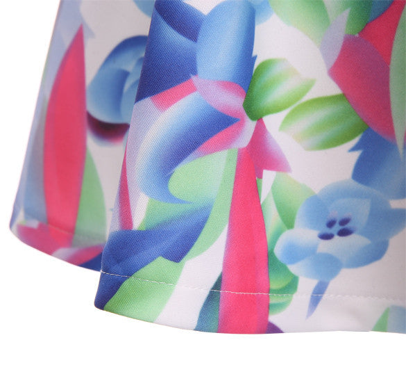 Floral Printed Deep V-Neck Strap Dress Nightclub - OhYoursFashion - 5