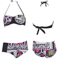 Print High Waist Halter Bikini Set Swimwear - OhYoursFashion - 2