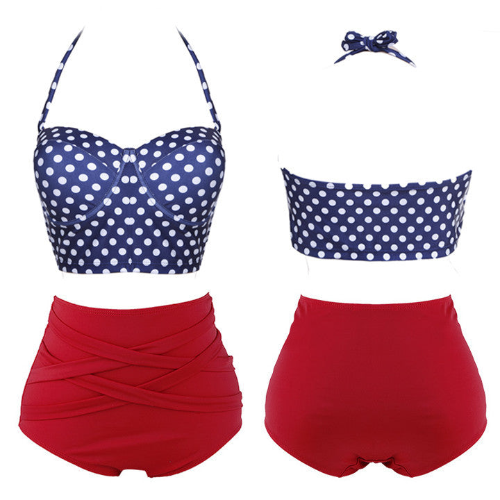 Heart Push-up Padded Dot 2 Pcs Set Bikini Swimwear - OhYoursFashion - 1