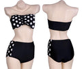 Round Dot Strapless High Waist Swimwear Bikini Set - OhYoursFashion - 2