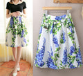 Elastic Waist Big Flower Print Loose Puff Midi Skirt - Oh Yours Fashion - 2