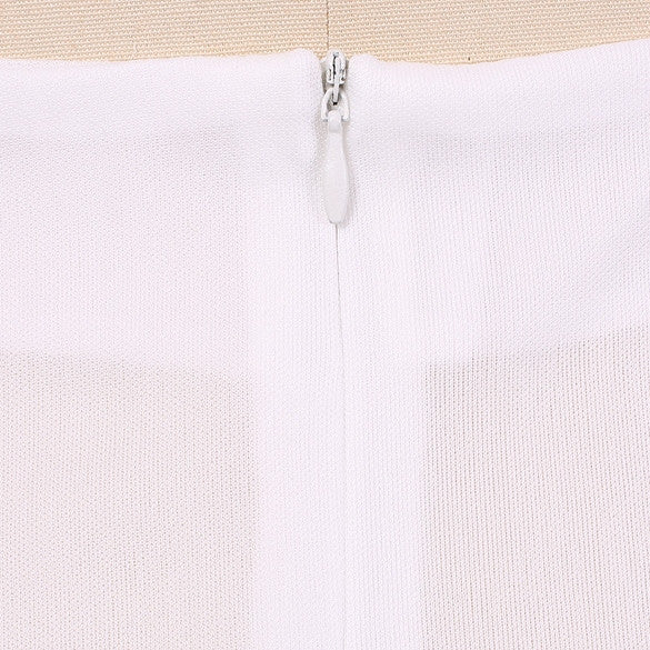 Backless Vest Top Organza Lace Hem Stitching Pencil Skirt Dress Set - O Yours Fashion - 7