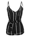 Stylish Lady Women Fashion Striped Summer V-neck Overall Jumpsuit - Oh Yours Fashion - 4