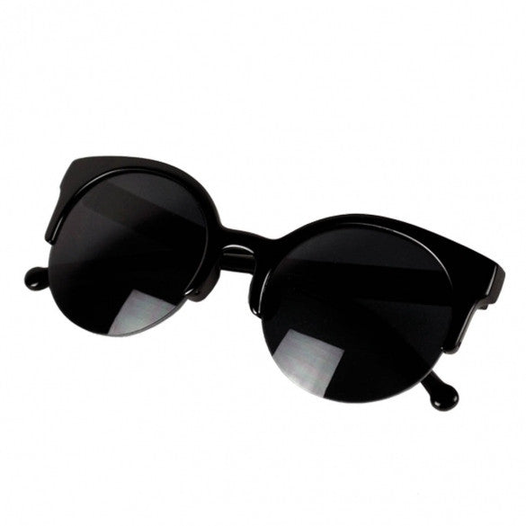 Fashion Unisex Retro Designer Super Round Circle Cat Eye Semi-Rimless Sunglasses Glasses Goggles - Oh Yours Fashion - 1