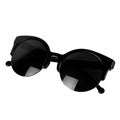 Fashion Unisex Retro Designer Super Round Circle Cat Eye Semi-Rimless Sunglasses Glasses Goggles - Oh Yours Fashion - 2