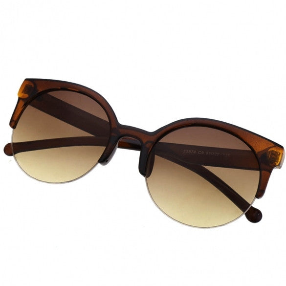 Fashion Unisex Retro Designer Super Round Circle Cat Eye Semi-Rimless Sunglasses Glasses Goggles - Oh Yours Fashion - 7