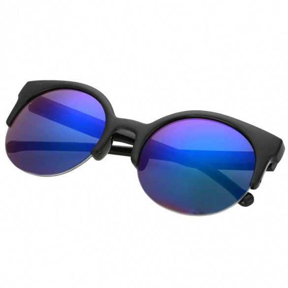Fashion Unisex Retro Designer Super Round Circle Cat Eye Semi-Rimless Sunglasses Glasses Goggles - Oh Yours Fashion - 8