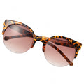 Fashion Unisex Retro Designer Super Round Circle Cat Eye Semi-Rimless Sunglasses Glasses Goggles - Oh Yours Fashion - 9