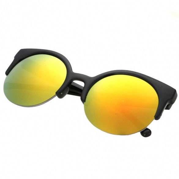 Fashion Unisex Retro Designer Super Round Circle Cat Eye Semi-Rimless Sunglasses Glasses Goggles - Oh Yours Fashion - 10