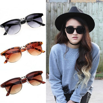 Vintage Style Unisex Metal Frame Plastic Temple Round Sunglasses - Oh Yours Fashion - 1